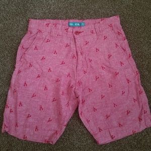 Linen embroidered lobster shorts